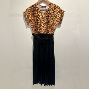 Ashley Blue - Adorable Leopard Print Pleated Dress - Only worn once!